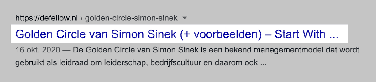 title tag in serp